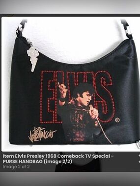 Elvis Presley Black Graphic Shoulder Bag NWT